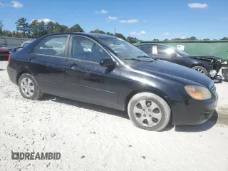 2009 Kia Spectra SX with VIN KNAFE221X95614791, listed as a Copart auction lot 75534254 with 195,288 mi miles and Salvage Title. Bid and sale history available at carsss.com. Image 4.