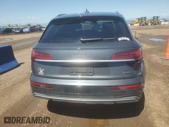 2021 Audi Q5 Premium Plus with VIN WA1BAAFY8M2118102, listed as a Copart auction lot 61657375 with 22,827 mi miles and Salvage title. Bid and sale history available at DreamBid. Image 6.