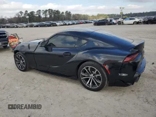 2021 Toyota GR Supra 2.0 with VIN WZ1DB2C02MW045335, listed as a Copart auction lot 44009215 with 37,882 mi miles and Salvage Title. Bid and sale history available at carsss.com. Image 2.