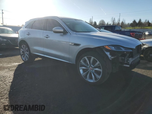 2021 Jaguar F-Pace S with VIN SADCJ2EU9MA683953, listed as a Copart auction lot 46843045 with 40,526 mi miles and Salvage title. Bid and sale history available at DreamBid. Image 4.