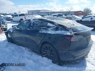 2023 Tesla Model 3 Performance with VIN 5YJ3E1EC7PF423161, listed as a IAAI auction lot 41566987 with 22,111 mi miles. Bid and sale history available at carsss.com. Image 3.