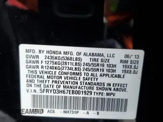 2014 Acura MDX Technology z VIN 5FRYD3H67EB001929, wystawiony jako Copart lot #48427815 z przebiegiem 165 080 mil mil oraz Szkoda całkowita • Salvage title. Historia ofert i sprzedaży dostępna na DreamBid. Obrazek 14.