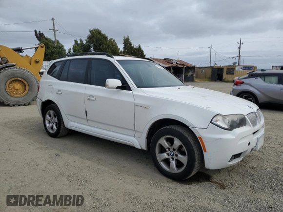 2007 BMW X3 3.0si with VIN WBXPC93467WF26770, listed as a Copart auction lot 54630845 with 159,760 mi miles and Salvage Title. Bid and sale history available at DreamBid. Image 4.
