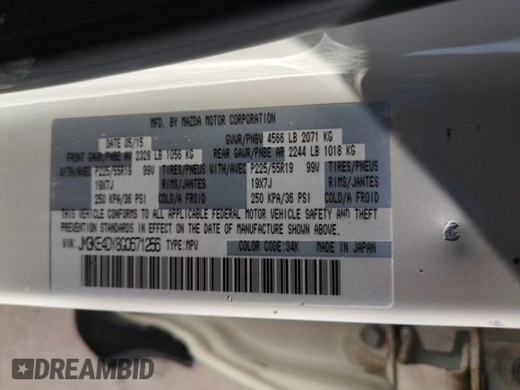 2016 Mazda CX-5 Grand Touring with VIN JM3KE4DY8G0671256, listed as a Copart auction lot 52920975 with 87,822 mi miles and Non Repairable. Bid and sale history available at carsss.com. Image 13.
