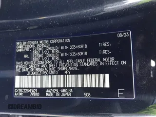 2024 Lexus NX 350h Premium with VIN JTJGKCEZ1R5013810, listed as a IAAI auction lot 42396426 with 4,772 mi miles and . Bid and sale history available at DreamBid. Image 9.