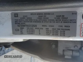 2012 GMC Canyon SLE1 with VIN 1GTD5MF95C8132628, listed as a Copart auction lot 83014944 with 174,439 mi miles and Salvage Title. Bid and sale history available at carsss.com. Image 12.