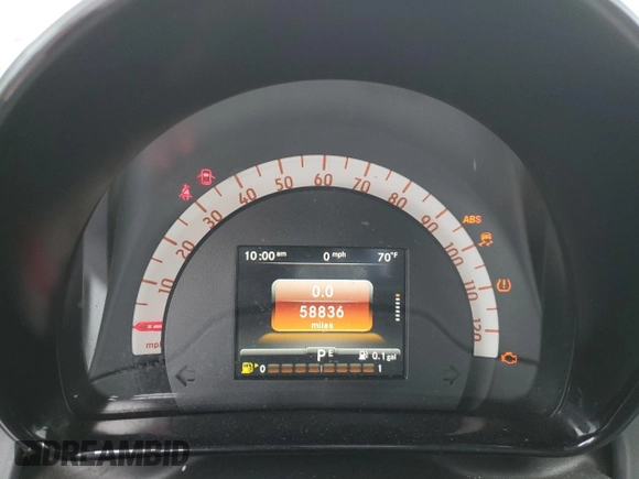 2016 Smart fortwo Passion with VIN WMEFJ5DA1GK062837, listed as a Copart auction lot 59629665 with 58,836 mi miles and Salvage title. Bid and sale history available at DreamBid. Image 9.