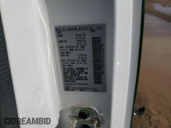 2021 Nissan NV200 S with VIN 3N6CM0KNXMK696890, listed as a Copart auction lot 56090535 with 74,437 mi miles and Salvage title. Bid and sale history available at DreamBid. Image 14.