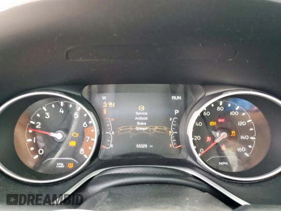 2021 Jeep Compass Altitude with VIN 3C4NJCBB2MT532314, listed as a Copart auction lot 57624295 with 55,329 mi miles and Salvage title. Bid and sale history available at DreamBid. Image 9.