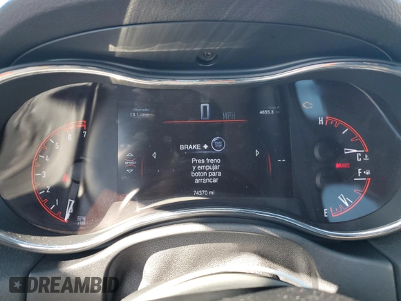 2015 Dodge Durango R/T with VIN 1C4SDHCTXFC873649, listed as a Copart auction lot 48588535 with 74,370 mi miles and Salvage Title. Bid and sale history available at DreamBid. Image 9.