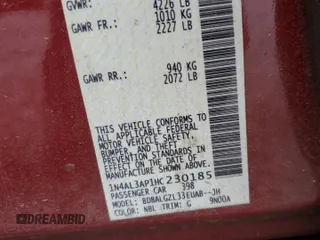 2017 Nissan Altima S with VIN 1N4AL3AP1HC230185, listed as a Copart auction lot 62338085 with 147,745 mi miles and Salvage title. Bid and sale history available at DreamBid. Image 12.