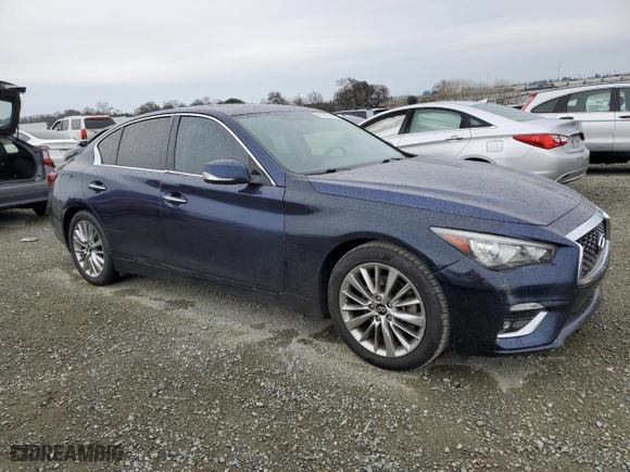 2020 Infiniti Q50 EDITION 30 with VIN JN1EV7AP9LM205974, listed as a Copart auction lot 43288145 with 144,454 mi miles and Salvage Title. Bid and sale history available at carsss.com. Image 4.