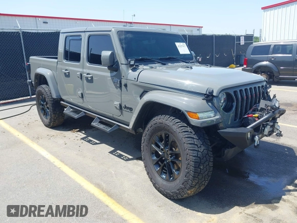 2022 Jeep Gladiator High Altitude with VIN 1C6HJTFG5NL149751, listed as a IAAI auction lot 42257917 with 24,603 mi miles and . Bid and sale history available at DreamBid. Image 1.