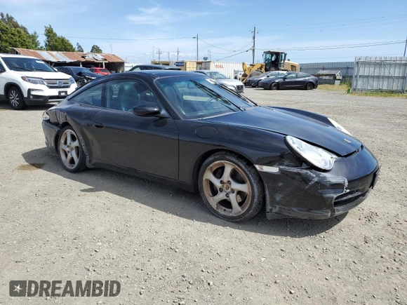 2004 Porsche 911 with VIN WP0BA29944S635185, listed as a Copart auction lot 56973225 with 90,005 mi miles and Salvage title. Bid and sale history available at DreamBid. Image 4.