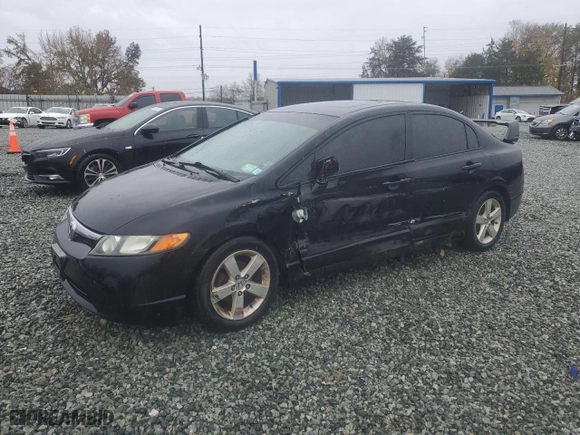 2008 Honda Civic Sdn EX with VIN 2HGFA15838H350792, listed as a Copart auction lot 80783874 with 225,041 mi miles and Salvage Title. Bid and sale history available at carsss.com. Image 1.