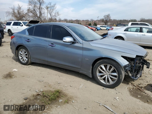 2016 Infiniti Q50 Premium with VIN JN1CV7AR7GM251091, listed as a Copart auction lot 49963495 with 77,833 mi miles and Salvage Title. Bid and sale history available at DreamBid. Image 4.