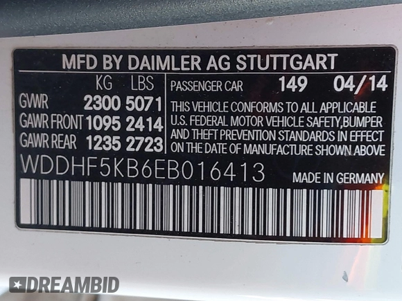 2014 Mercedes-Benz E 350 Sport z VIN WDDHF5KB6EB016413, wystawiony jako IAAI lot #40893617 z przebiegiem 151 112 mil mil oraz . Historia ofert i sprzedaży dostępna na DreamBid. Obrazek 9.