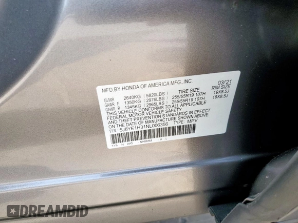 2022 Acura MDX with VIN 5J8YE1H31NL006356, listed as a Copart auction lot 53815305 with 35,937 mi miles and Clean Title. Bid and sale history available at carsss.com. Image 12.