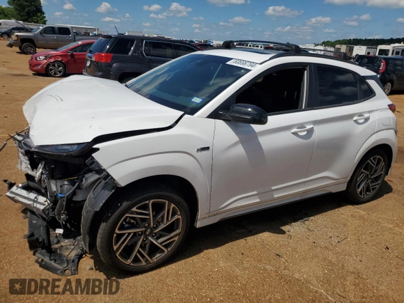 2023 Hyundai Kona N Line with VIN KM8K33A35PU025002, listed as a Copart auction lot 60696794 with 8,613 mi miles and Salvage Title. Bid and sale history available at carsss.com. Image 1.