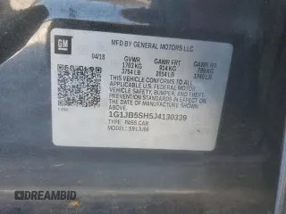 2018 Chevrolet Sonic LS with VIN 1G1JB5SH5J4130339, listed as a Copart auction lot 45695185 with 67,667 mi miles and Salvage title. Bid and sale history available at DreamBid. Image 12.