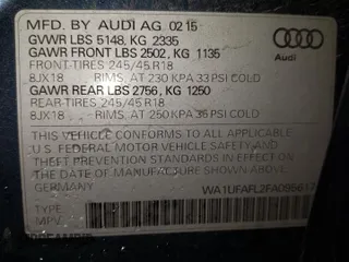 2015 Audi allroad Premium Plus with VIN WA1UFAFL2FA095617, listed as a Copart auction lot 82850434 with 48,155 mi miles and Salvage Title. Bid and sale history available at carsss.com. Image 14.