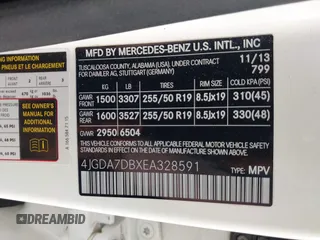 2014 Mercedes-Benz M 550 with VIN 4JGDA7DBXEA328591, listed as a IAAI auction lot 42487544 with 122,136 mi miles and . Bid and sale history available at DreamBid. Image 9.