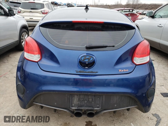 2016 Hyundai Veloster Turbo with VIN KMHTC6AE3GU276012, listed as a Copart auction lot 37892833 with 82,797 mi miles. Bid and sale history available at carsss.com. Image 6.