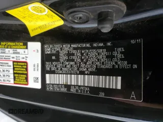 2012 Toyota Sienna SE with VIN 5TDXK3DC2CS193218, listed as a Copart auction lot 87255494 with 191,365 mi miles and Salvage Title. Bid and sale history available at carsss.com. Image 15.