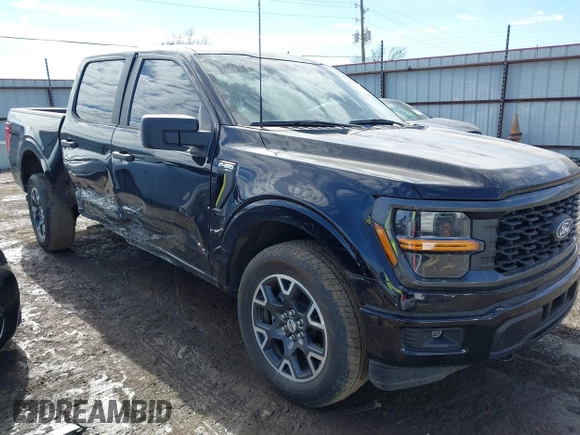 2024 Ford F-150 STX with VIN 1FTEW2LP4RKE73748, listed as a IAAI auction lot 41604796 with 9,609 mi miles and . Bid and sale history available at carsss.com. Image 1.