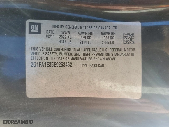 2014 Chevrolet Camaro LS with VIN 2G1FA1E35E9263462, listed as a Copart auction lot 85533704 with NaN miles and Salvage Title. Bid and sale history available at carsss.com. Image 13.