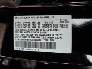 2021 Honda Passport Touring with VIN 5FNYF8H96MB007268, listed as a Copart auction lot 89077285 with 63,232 mi miles and Salvage Title. Bid and sale history available at carsss.com. Image 13.