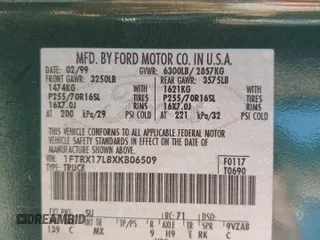1999 Ford F-150 XL with VIN 1FTRX17L8XKB06509, listed as a Copart auction lot 49062185 with 110,582 mi miles and Salvage Title. Bid and sale history available at carsss.com. Image 12.