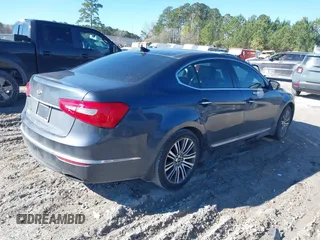 2015 Kia Cadenza Premium with VIN KNALN4D79F5170489, listed as a IAAI auction lot 41688482 with 158,340 mi miles. Bid and sale history available at carsss.com. Image 4.