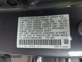 2019 Honda CR-V EX-L with VIN 2HKRW1H89KH514862, listed as a IAAI auction lot 42055663 with 20,429 mi miles. Bid and sale history available at carsss.com. Image 9.