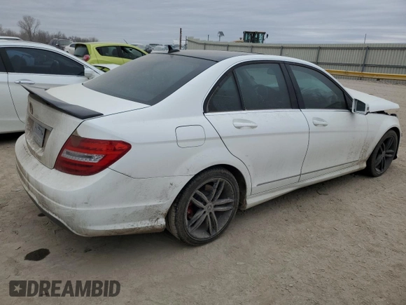 2013 Mercedes-Benz C 250 Sport with VIN WDDGF4HB5DA784854, listed as a Copart auction lot 43953325 with 83,617 mi miles and Salvage Title. Bid and sale history available at carsss.com. Image 3.
