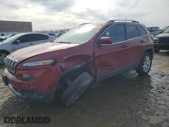 2017 Jeep Cherokee Limited with VIN 1C4PJMDB5HW520136, listed as a Copart auction lot 46643605 with 153,997 mi miles and Salvage Title. Bid and sale history available at carsss.com. Image 1.