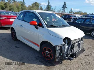 2015 FIAT 500e with VIN 3C3CFFGE3FT570199, listed as a IAAI auction lot 41631856 with 51,692 mi miles. Bid and sale history available at carsss.com. Image 1.