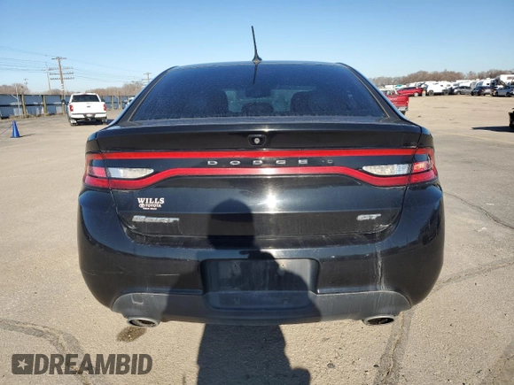 2015 Dodge Dart GT with VIN 1C3CDFEB4FD421675, listed as a Copart auction lot 47302035 with 111,212 mi miles and Salvage Title. Bid and sale history available at DreamBid. Image 6.
