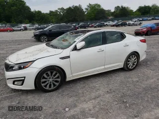 2014 Kia Optima EX z VIN 5XXGN4A7XEG338255, wystawiony jako Copart lot #57811675 z przebiegiem 141 100 mil mil oraz Szkoda całkowita • Salvage title. Historia ofert i sprzedaży dostępna na DreamBid. Obrazek 1.