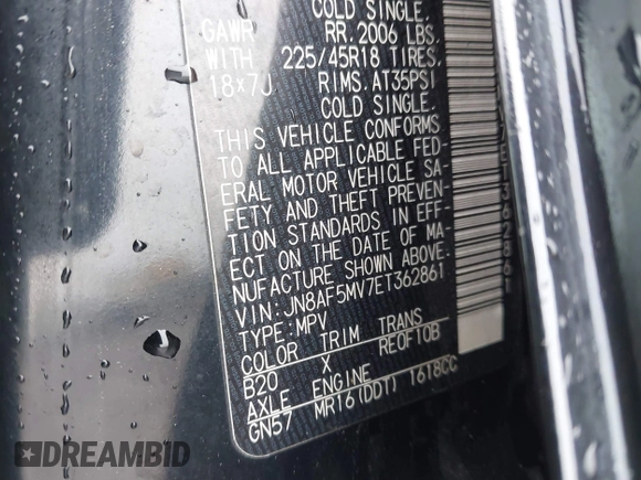 2014 Nissan Juke S with VIN JN8AF5MV7ET362861, listed as a IAAI auction lot 41832662 with 151,943 mi miles. Bid and sale history available at carsss.com. Image 9.