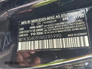 2021 Mercedes-Benz A 220 z VIN W1K3G4EB5MJ285990, wystawiony jako IAAI lot #41924555 z przebiegiem 45 187 mil mil oraz . Historia ofert i sprzedaży dostępna na DreamBid. Obrazek 9.