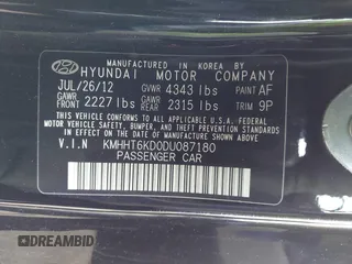 2013 Hyundai Genesis Coupe Premium z VIN KMHHT6KD0DU087180, wystawiony jako IAAI lot #42191739 z przebiegiem 78 837 mil mil oraz . Historia ofert i sprzedaży dostępna na DreamBid. Obrazek 9.