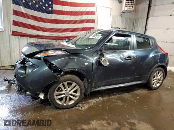 2014 Nissan Juke S with VIN JN8AF5MVXET480872, listed as a Copart auction lot 45961815 with 121,154 mi miles and Salvage Title. Bid and sale history available at carsss.com. Image 1.