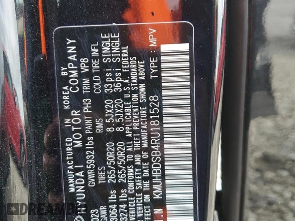2024 Genesis GV80 with VIN KMUHBDSB4RU181528, listed as a Copart auction lot 53854995 with 1,798 mi miles and Salvage Title. Bid and sale history available at DreamBid. Image 13.