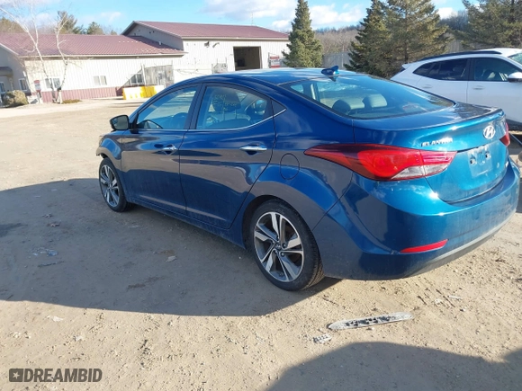 2014 Hyundai Elantra SE with VIN KMHDH4AE6EU130694, listed as a IAAI auction lot 41696190 with 121,588 mi miles. Bid and sale history available at carsss.com. Image 3.