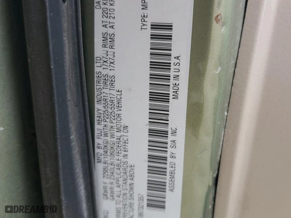 2006 Subaru Legacy Wagon Outback 2.5i with VIN 4S4BP61C667321357, listed as a Copart auction lot 76041864 with 105,449 mi miles and Salvage Title. Bid and sale history available at carsss.com. Image 12.