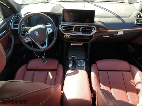 2022 BMW X3 sDrive30i with VIN 5UX43DP09N9M38426, listed as a Copart auction lot 46523435 with 45,306 mi miles and Salvage Title. Bid and sale history available at carsss.com. Image 8.