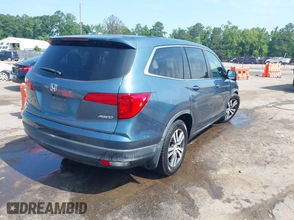 2018 Honda Pilot EX-L with VIN 5FNYF6H52JB050535, listed as a IAAI auction lot 42576721 with 99,280 mi miles and . Bid and sale history available at DreamBid. Image 4.