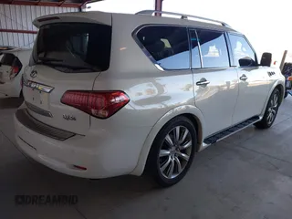 2012 Infiniti QX56 8-passenger with VIN JN8AZ2ND0C9715396, listed as a IAAI auction lot 41267602 with 206,630 mi miles and . Bid and sale history available at DreamBid. Image 4.