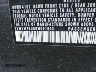 2024 Volkswagen Jetta S с VIN 3VW5M7BU5RM051603, выставлен на аукционе IAAI как лот 42809071 с пробегом 27 297 миль миль и . История ставок и продаж доступна на DreamBid. Изображение 8.